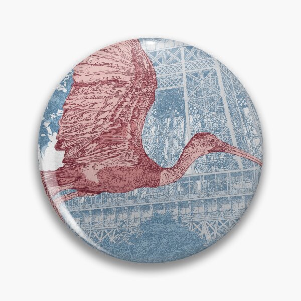 Item preview, Scarlet Ibis over Eiffel Tower, Paris designed and sold by AardvarkAnarchy.