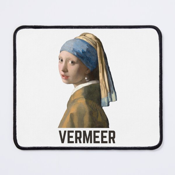 Item preview, Girl with a Pearl Earring Cutout with Vermeer text designed and sold by EmeraldeaArt.