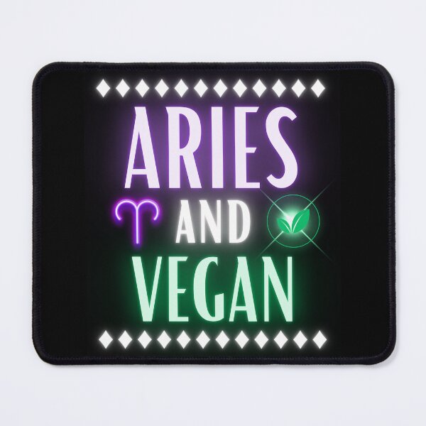 Item preview, Aries and Vegan Neon Retro Style designed and sold by MysticZodiac.