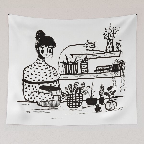 Item preview, Plant mom with cat and mouse designed and sold by iulimade art.