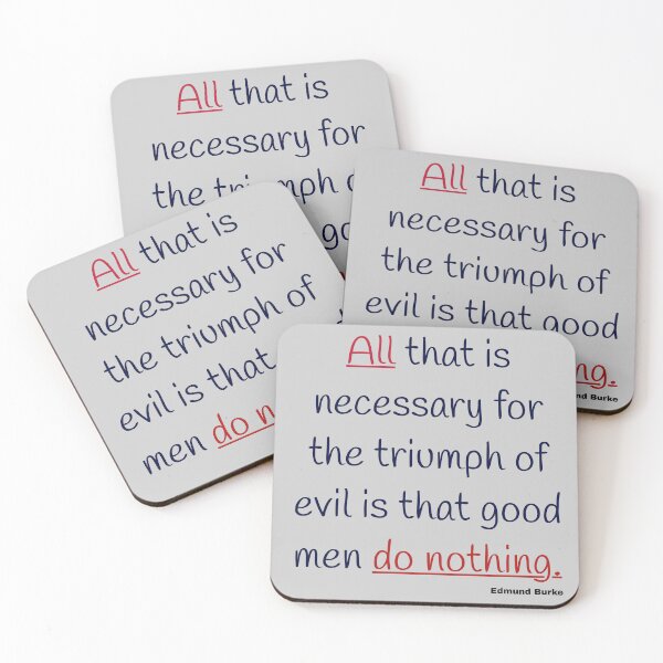 Item preview, Edmund Burke Quote About Evil and Good designed and sold by KathyLav.