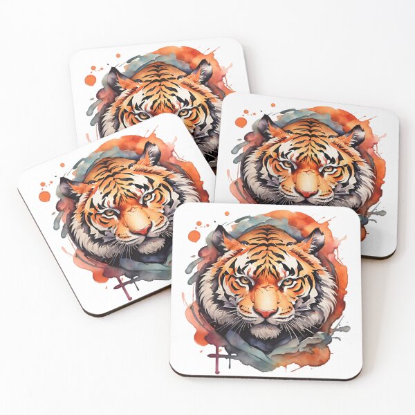 Item preview, Alluring Watercolor Tiger Face designed and sold by PolygonPinnacle.