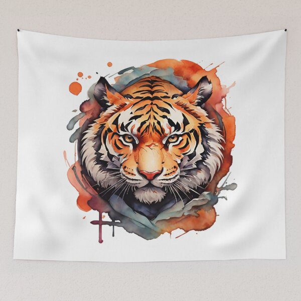Item preview, Alluring Watercolor Tiger Face designed and sold by PolygonPinnacle.