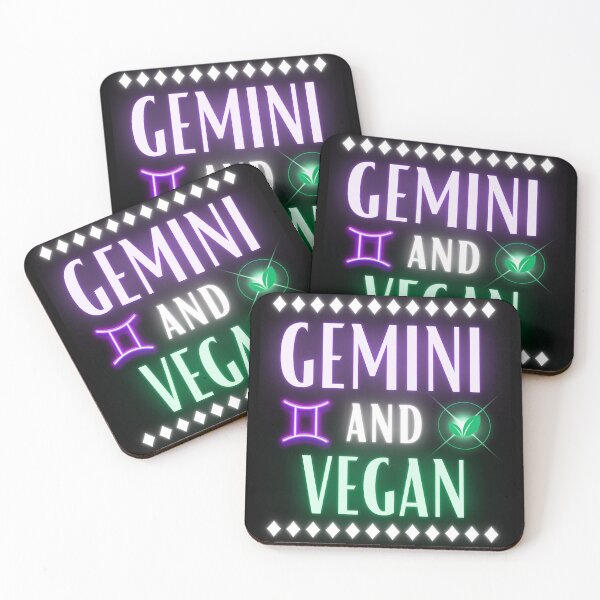 Item preview, Gemini and Vegan Neon Retro Style designed and sold by MysticZodiac.