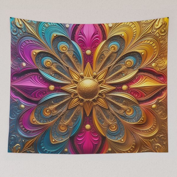 Artikelvorschau, Lebendige Farben strahlen aus einem detaillierten Blumengemälde entworfen und verkauft von gallofoto.