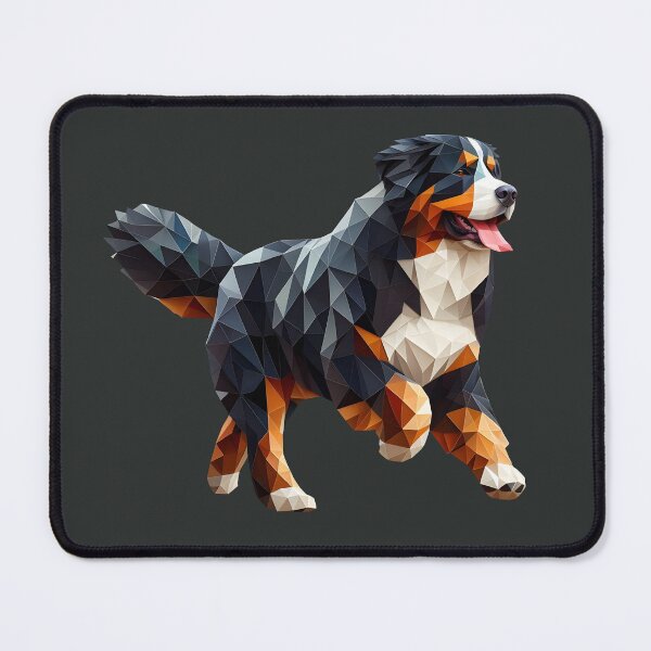 Item preview, Bernese mountain dog running 3d geometric origami, 3D polygonal illustration designed and sold by CutOriginalArt.