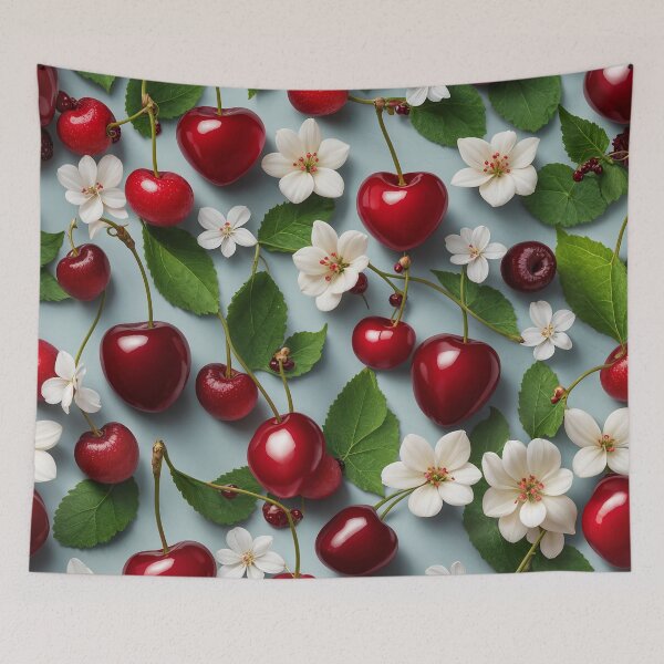Item preview, Seamless Patterned Coquette Flowers and Cherries  designed and sold by JoeZigns81.