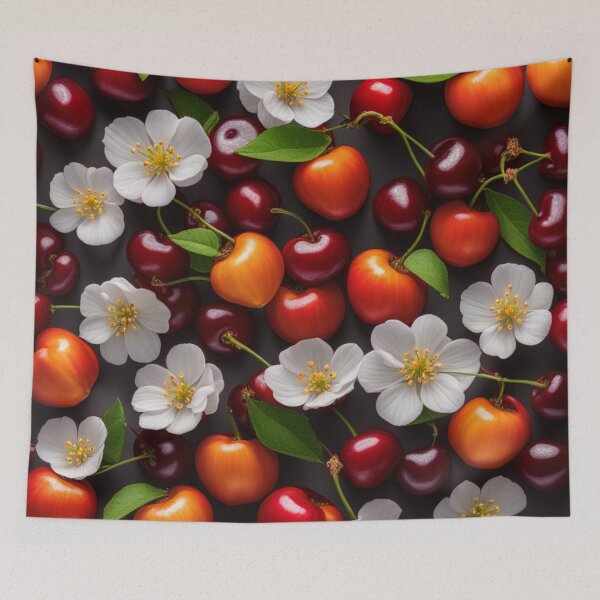 Item preview, Seamless Patterned Coquette Flowers and Cherries  designed and sold by JoeZigns81.