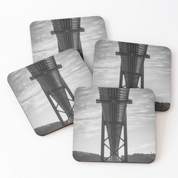 Item preview, Black and white Red bridge over the Tejo River seen from bellow in Lisbon, Portugal designed and sold by jpferreiraphoto.
