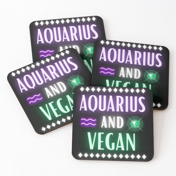 Item preview, Aquarius and Vegan Neon Retro Style designed and sold by MysticZodiac.