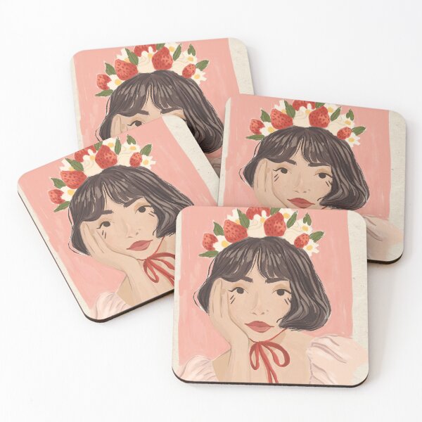 Item preview, Strawberry Crown Girl - Illustration designed and sold by Pilar Bidó.