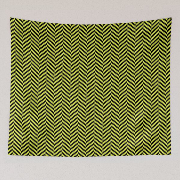 Item preview, Acid Green and black herringbone pattern designed and sold by LinDraws.