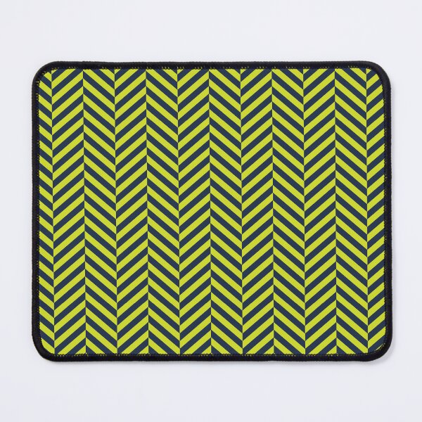 Item preview, Acid green and dark blue herringbone pattern designed and sold by LinDraws.