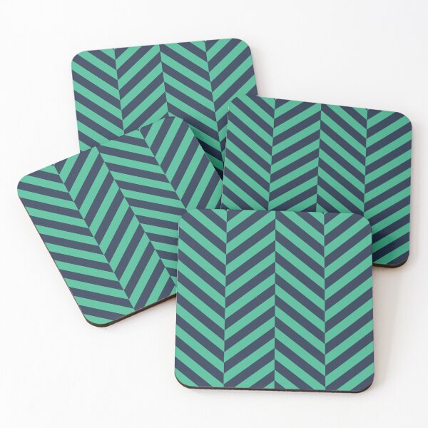 Item preview, Dark Blue and green herringbone pattern designed and sold by LinDraws.