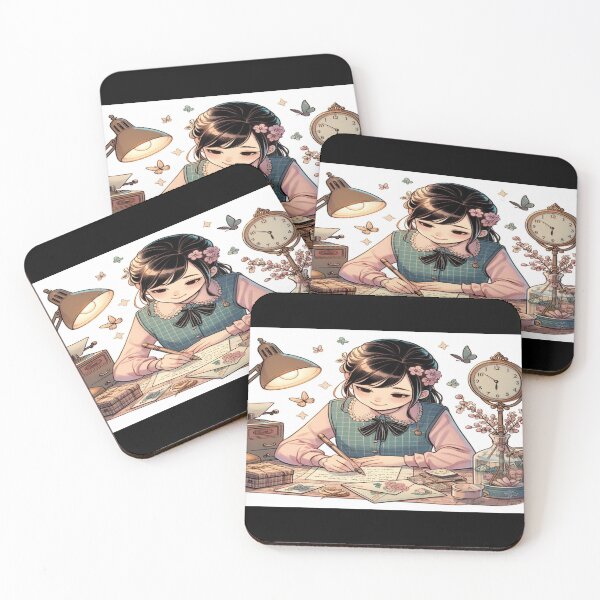 Item preview, Happy Asian Girl Writing Wall Art and Puzzle designed and sold by Cupideros.