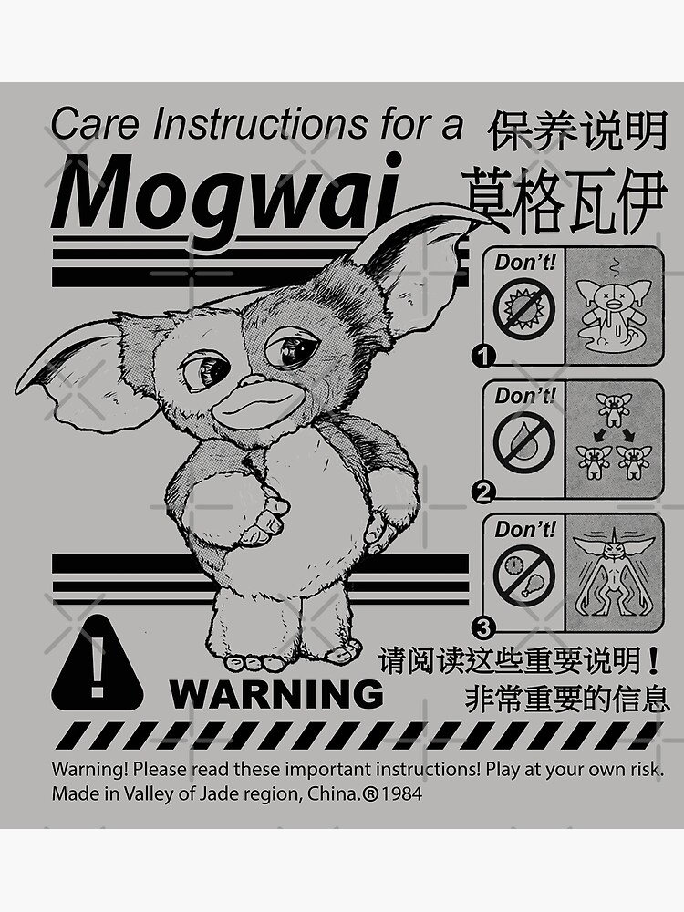 Gremlins Mogwai Owning Rules Guide T-Shirt Adult