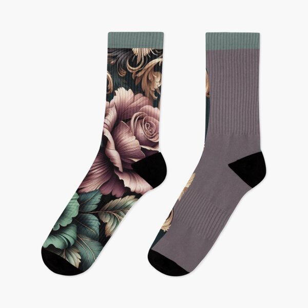Item preview, Dark Dusty Mauve & Evergreen Roses & Baroque designed and sold by DesignsByPrnces.