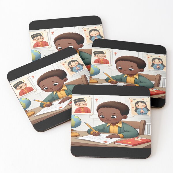 Item preview, African-American Child Randall Writing Wall Art and Puzzle designed and sold by Cupideros.