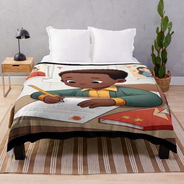 Item preview, African-American Child Randall Writing Wall Art and Puzzle designed and sold by Cupideros.