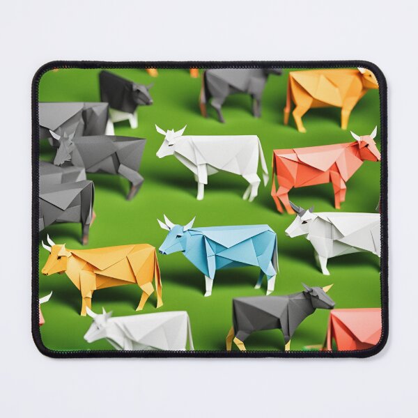 Item preview, Origami Art - Serenity in Pasture: Graceful Cows Amidst Nature's Canvas designed and sold by ArtfulFolds.
