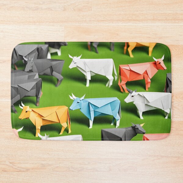 Item preview, Origami Art - Serenity in Pasture: Graceful Cows Amidst Nature's Canvas designed and sold by ArtfulFolds.