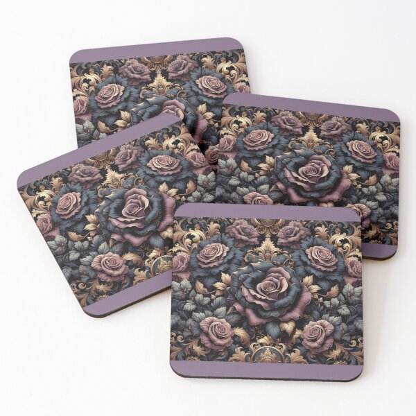 Item preview, Dark Dusty Mauve & Midnight Blue Roses & Baroque designed and sold by DesignsByPrnces.