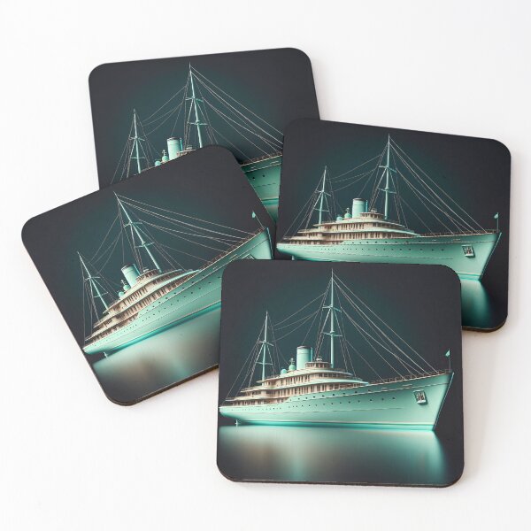 Item preview, Seafoam Majesty Yacht: Vibrant Historical Styling designed and sold by ByDigitalDream.