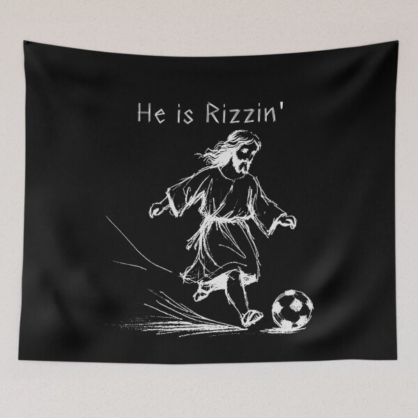 Item preview, He Is Rizzin Religious Christian Soccer Lover Jesus Meme designed and sold by Chmielayka.