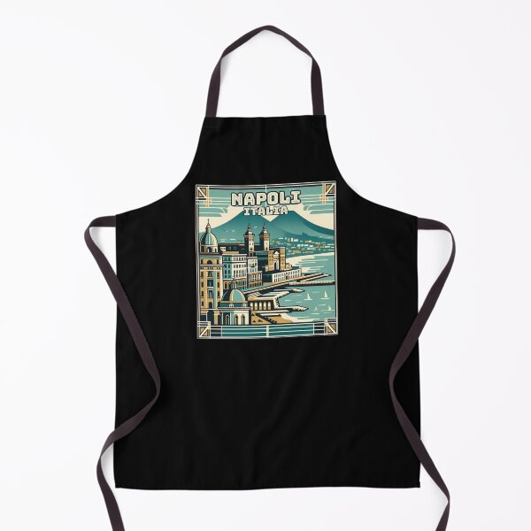 Item preview, Vintage Napoli Italy art deco Landmark Skyline. Travel souvernir. designed and sold by Unitepeople.