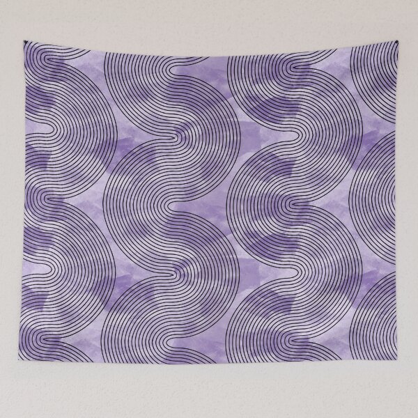 Item preview, muted vertical waves - black on violet designed and sold by kobyakov.