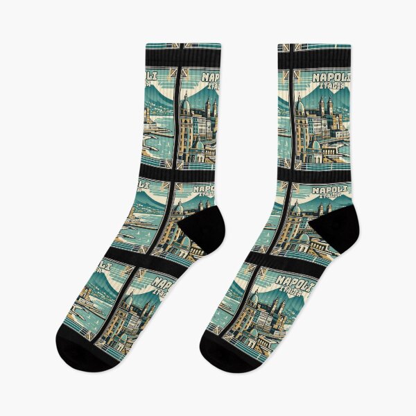 Item preview, Vintage Napoli Italy art deco Landmark Skyline. Travel souvernir. designed and sold by Unitepeople.