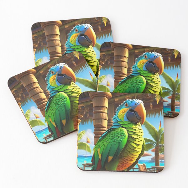 Item preview, Beach Bar Green Parrot designed and sold by MatrixTattoo.