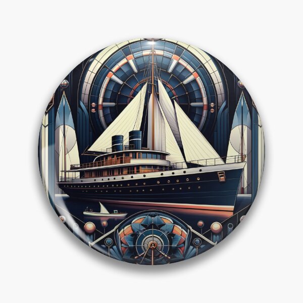 Item preview, Navy Yacht: Mysterious Elegance, Summer Art Deco designed and sold by ByDigitalDream.