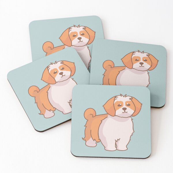 Item preview, Simple red and white Shih Tzu designed and sold by PupBubble Art.