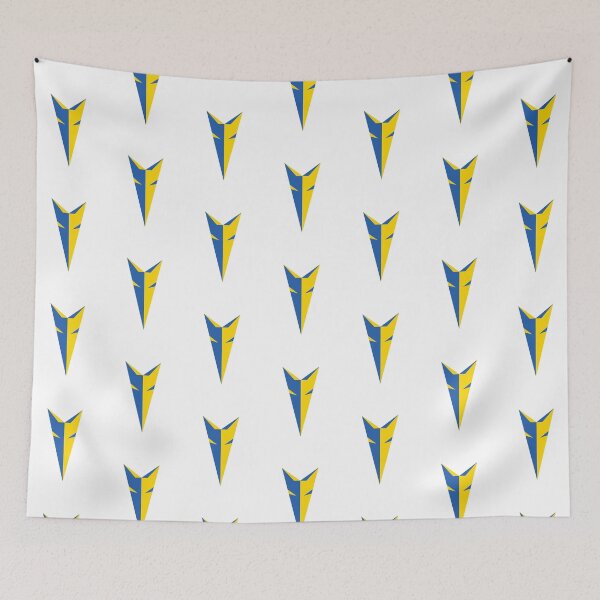 Item preview, Ukrainian Blue & Yellow Fox Head Art on White designed and sold by sleepingdogprod.