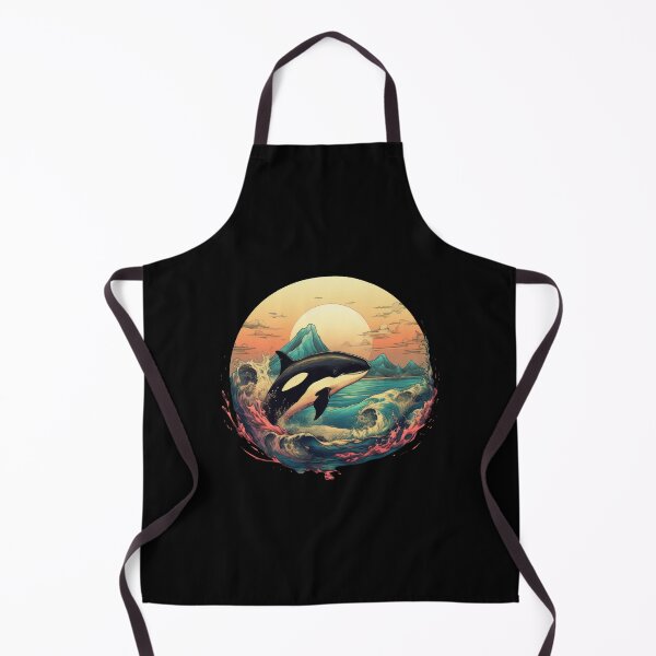 Item preview, Killer Whale Orca in Ocean with Mountains and Sun designed and sold by Gsallicat.