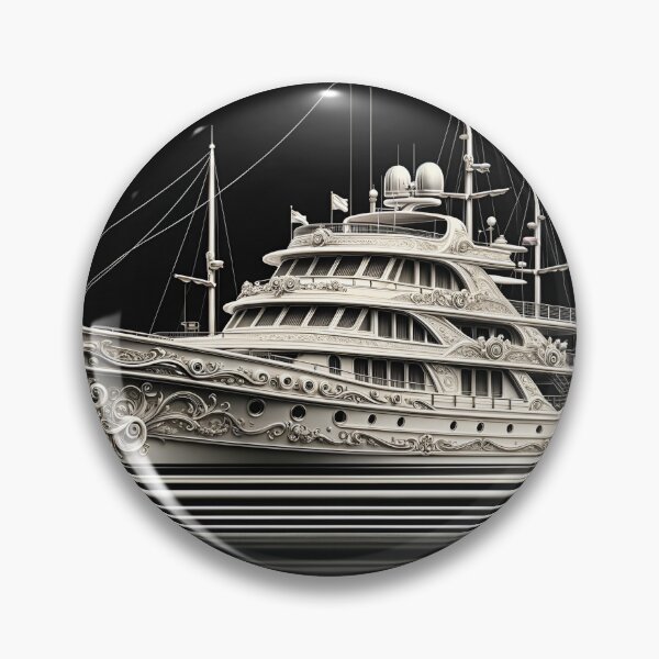 Item preview, Serene Luxury Ornate Yacht in Vintage White designed and sold by ByDigitalDream.