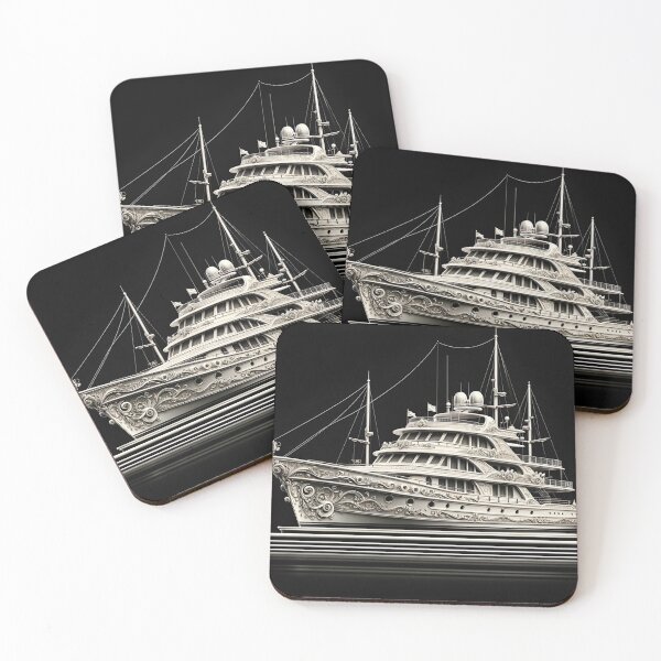 Item preview, Serene Luxury Ornate Yacht in Vintage White designed and sold by ByDigitalDream.