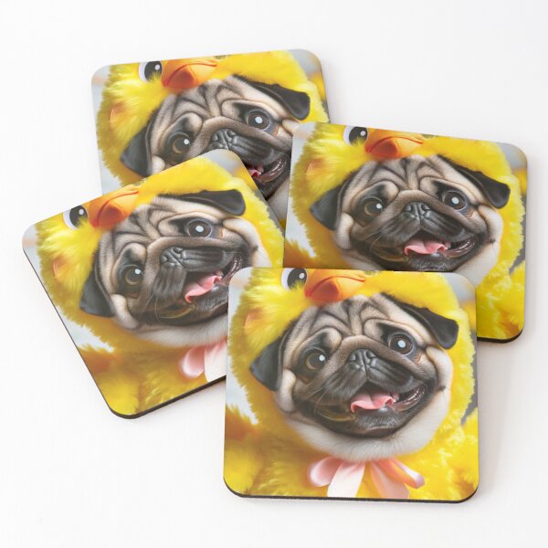 Item preview, Cute Pug Dog Easter Chick Costume Greeting Card designed and sold by CritterManiaUK.