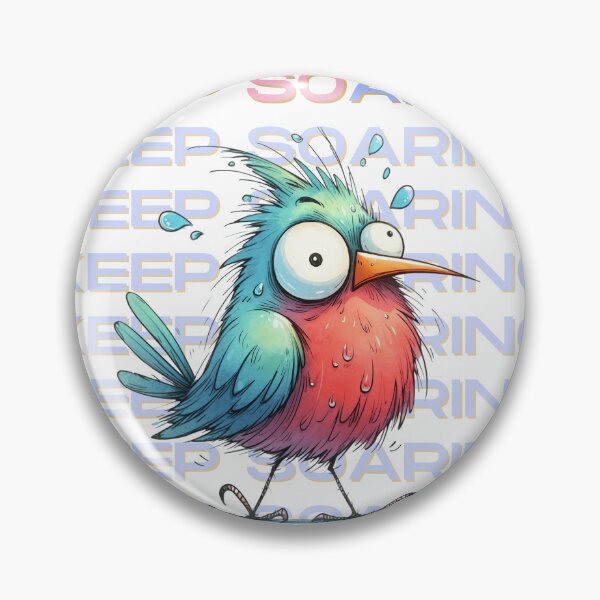 Artikelvorschau, Motivierendes Zitat mit buntem, lustigem Vogel-Clipart-Design entworfen und verkauft von Raise2Shine.