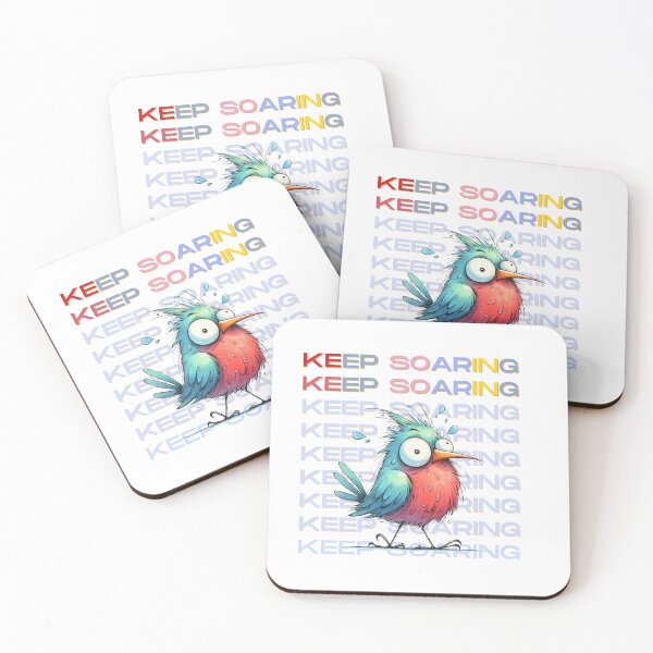 Item preview, Keep Soaring Motivational Quote Colorful Funny Bird Clipart Design designed and sold by Raise2Shine.