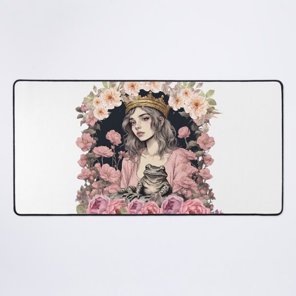 Item preview, The frog king and the princess, fairy tale illustration with roses, cottagecore designed and sold by coloursforkids.