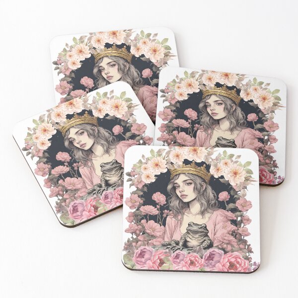 Item preview, The frog king and the princess, fairy tale illustration with roses, cottagecore  designed and sold by coloursforkids.