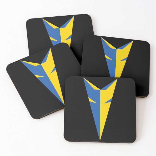 Item preview, Ukrainian Blue & Yellow Fox Head Art on Black designed and sold by sleepingdogprod.