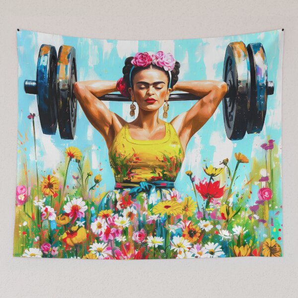 Item preview,  Frida Kahlo Flowers Frida Kahlo, Weightlifting  designed and sold by TeeARTHY.