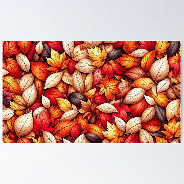 Item preview, Colorful Pattern with Leaves Horizontal View designed and sold by EXON-Publishing.