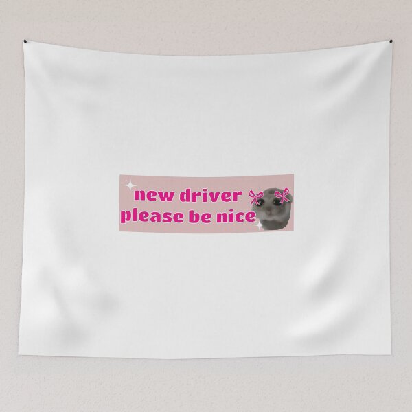 Item preview, new driver please be nice sad hamster viral meme designed and sold by Karisdesignss.