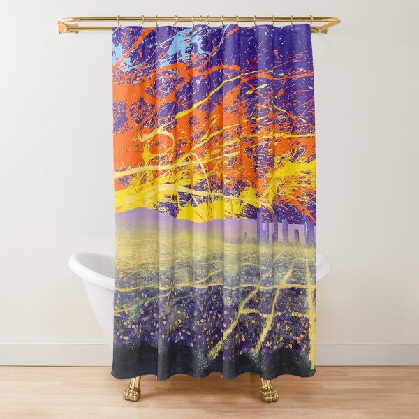 City Lights - Splattered Skies 58 Shower Curtain