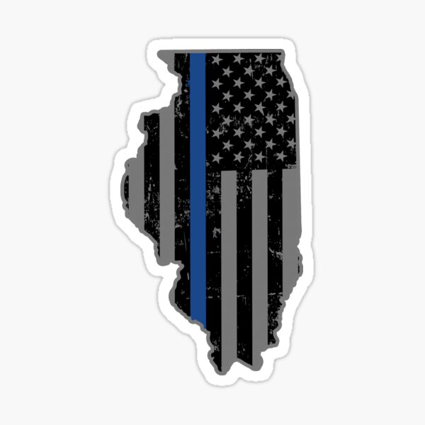 Artikel-Vorschau von Dünne blaue Linie der Polizei und Strafverfolgungsbehörden von Illinois, designt und verkauft von shoppzee.