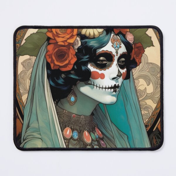 Item preview, Art Nouveau La Catrina Day of the Dead Portrait No.2 designed and sold by retrographics.